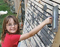 Junior Ranger learns about building with plaster.