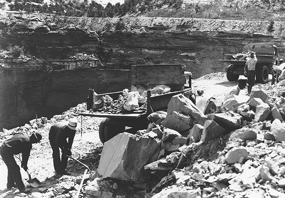 Workers on Rim Rock Drive
