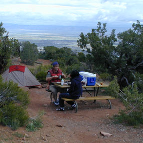 Campers on a chilly morning at Colorado National Monument
