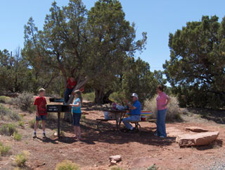 family camping at Saddlehorn Campground
