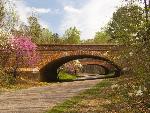 Twin brick bridges along the Colonial Parkway