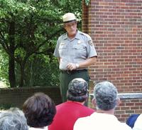 Park Ranger giving an introduction to a guided tour