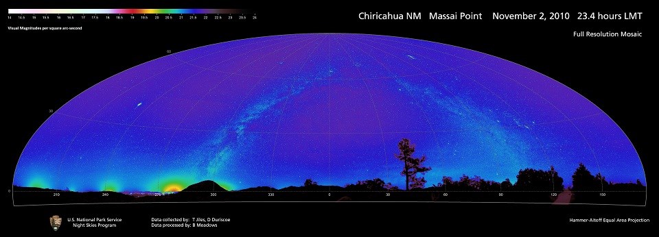 Special night sky imaging of only artificial light sources.