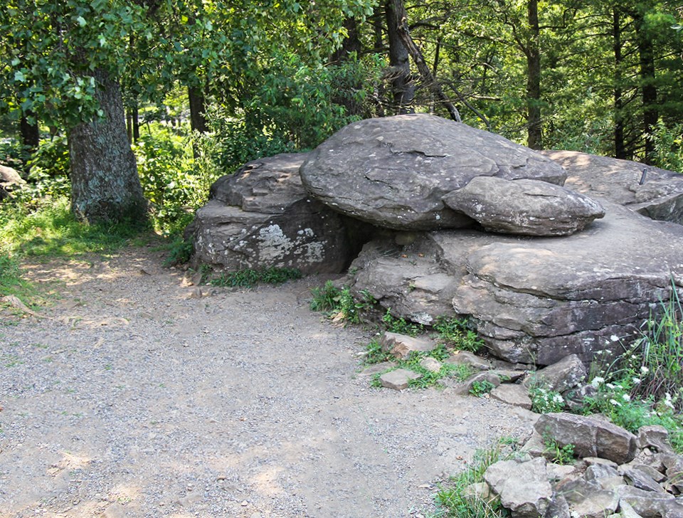 A large rock wall was built by Union soldiers on July 2, 1863.