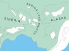 map of alaska and western russia with an area labelled beringia between the two