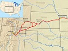 Map of the Santa Fe Trail and National Park Units along its route.