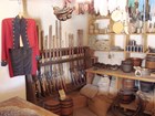 Goods such as weapons and cooking supplies at the reconstructed fort at Bent’s Old Fort NHS
