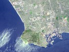 aerial view of California coast