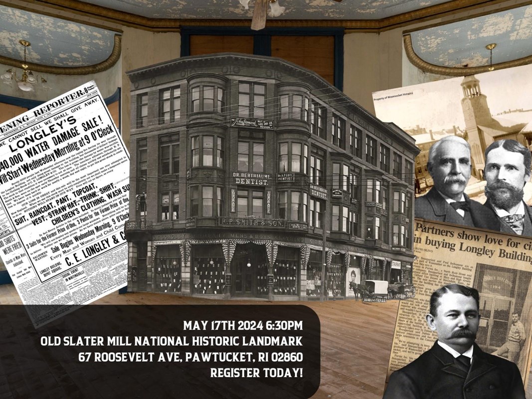 Fliers with images of newspapers, buildings, and people