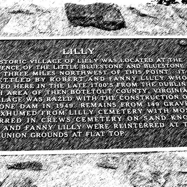 sign commemorating people of Lilly