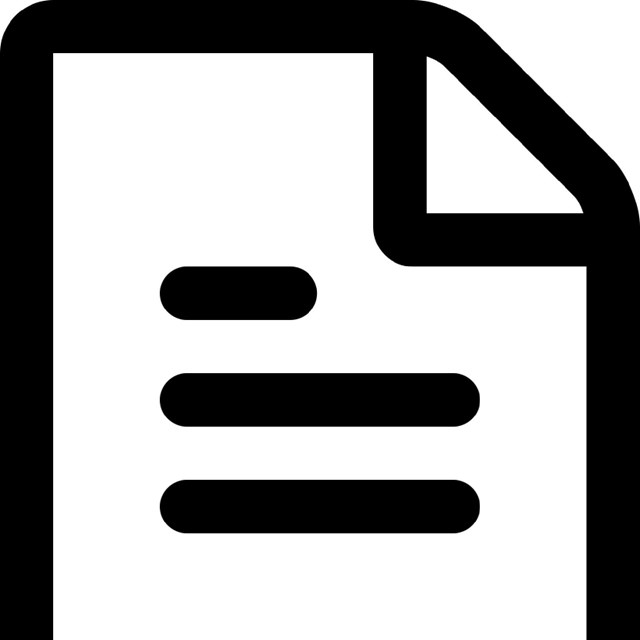 black and white text document icon
