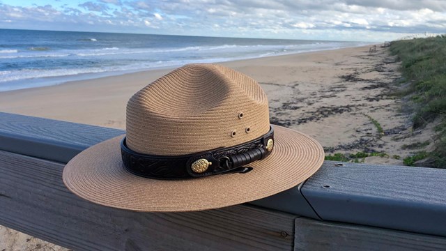 Flat hat on the beach.
