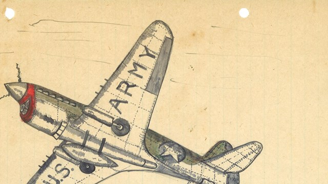 A drawing of an airplane 
