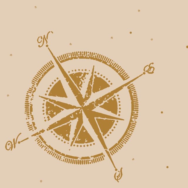 Tan sketch of a compass