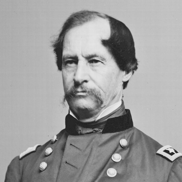 A black and white image of David Hunter taken by Matthew Brady during the American Civil War.