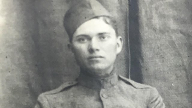 Photo of man in World War I uniform