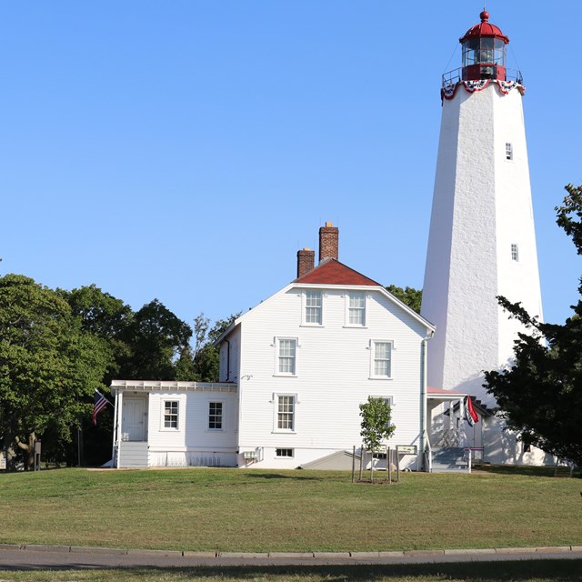 Sandy Hook Lighthouse and Keepers Quarters