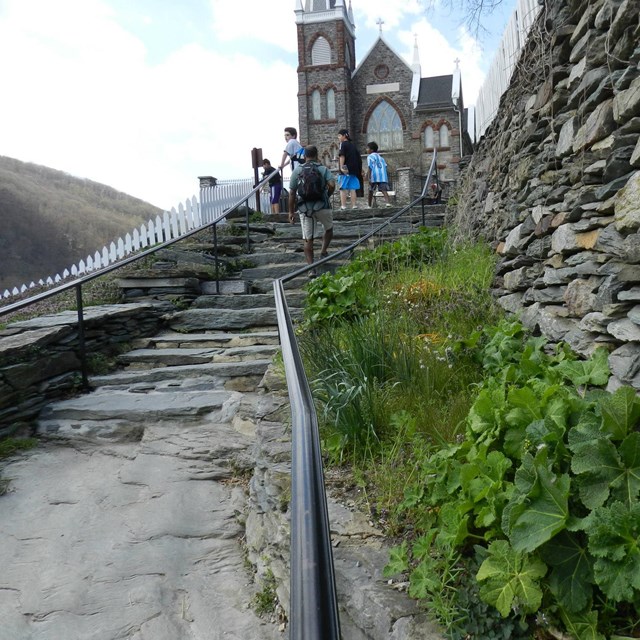 Stone steps leading to St. Peter's Church