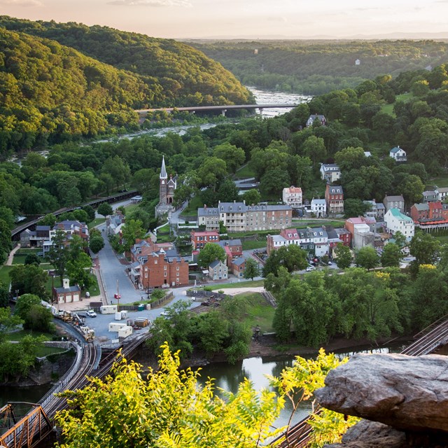 View of Lower Town Harpers Ferry from Maryland Heights
