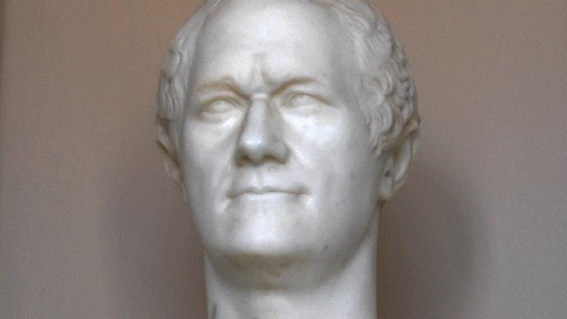 A marble bust of Alexander Hamilton