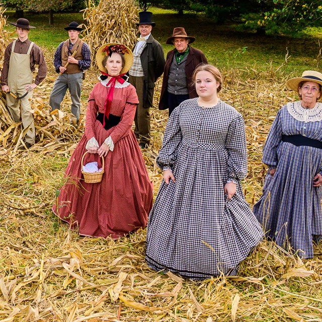Living historians at the end of their harvest in 2019.