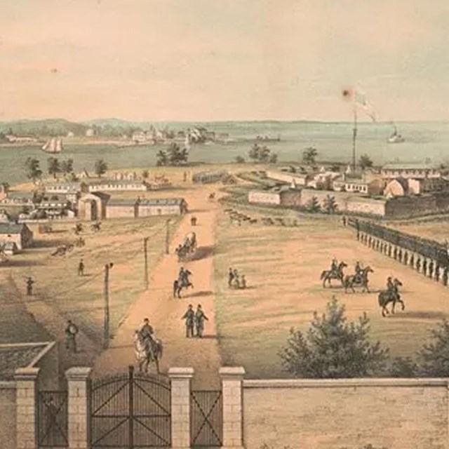 An image depicting Fort McHenry's appearance during the Civil War. Library of Congress