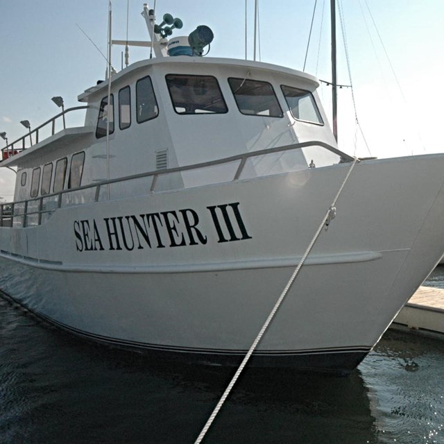 SEA HUNTER III docked. 