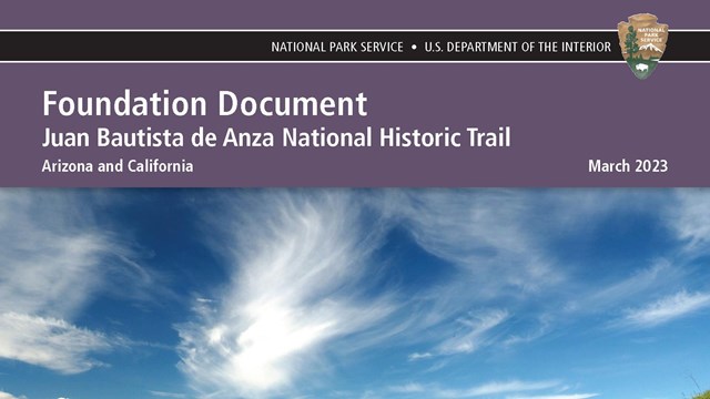 The cover of the Juan Bautista de Anza Foundation Document