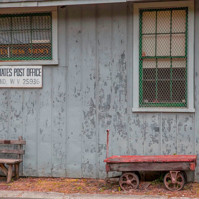 close-up view of old post office