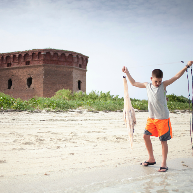 Boy fishing