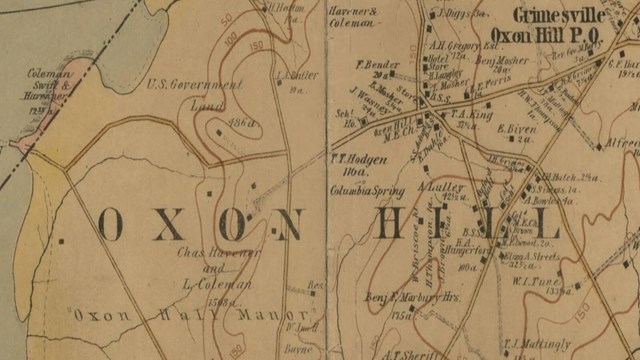 A historic map of Oxon Hill