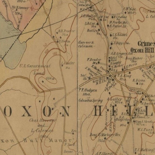 A historic map of Oxon Hill