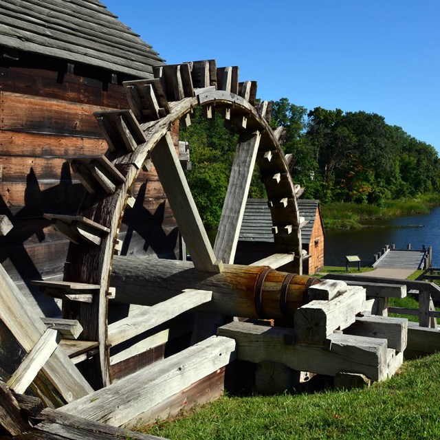 Forge waterwheel with Saugus River in background