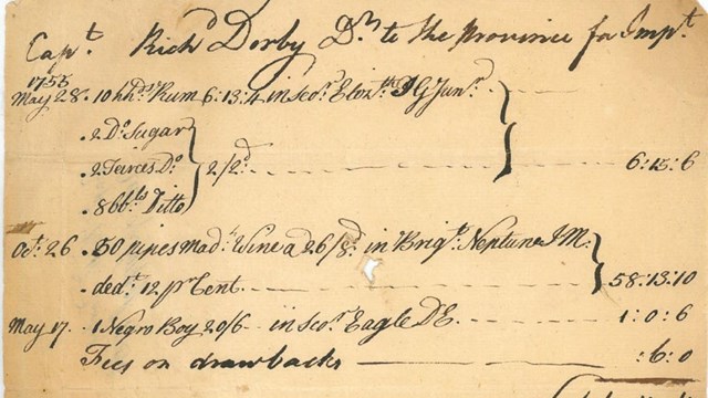 An image of a yellowed handwritten document form 1755.