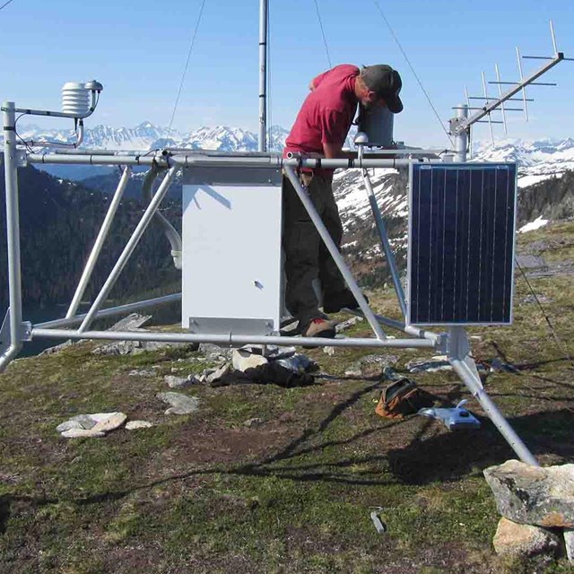 A researcher maintains a weather station.