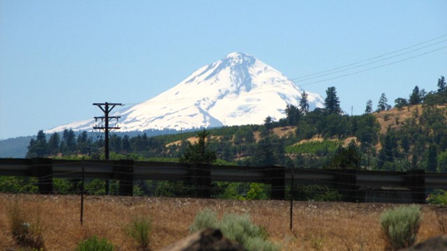 view of mount hood from rock fort campsite