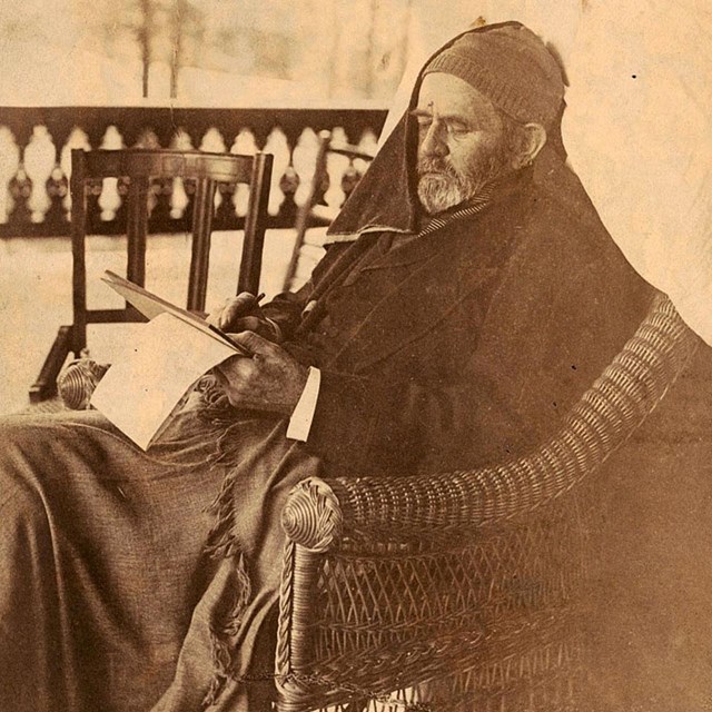 Gen. U.S. Grant writing his memoirs, Mount McGregor