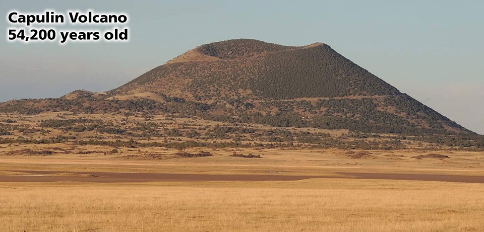 volcanic cone with summit crater