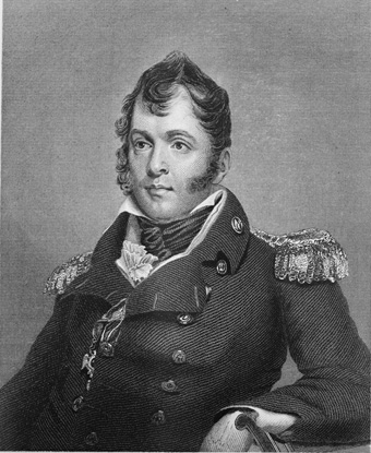 Portrait of Oliver Hazard Perry in naval uniform: jacket with epaulets 