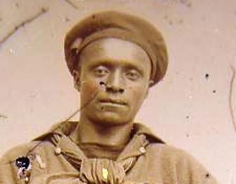 Photo of unidentified African American sailor in Union uniform.