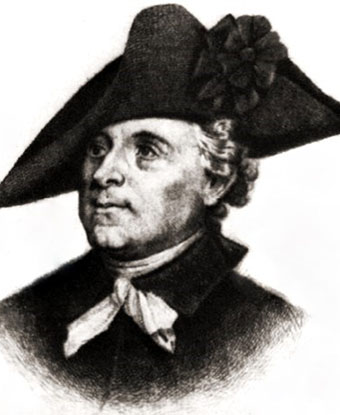 Head and shoulders portrait of Isaac Huger in cockade hat