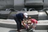 At the World War II Memorial in Washington DC in 2010 with great grandson Logan
