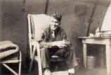 Schultz in his Quonset hut 42-44. 503rd Coast Artillery. Photo courtesy Charles Donovan.