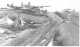Planes arrayed at an airfield (2)
