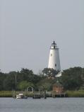 Ocracoke Island Lighthouse across Silver Lake