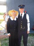 Historically costumed Lighthouse keeper and wife.