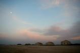 Cabins at dusk