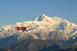 Airplane approaching Mt. McKinley on a perfect summer afternoon.