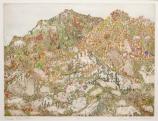 Denali Mille Fleur, Anna Marie Pavlik. Materials: Etching and hand watercoloring.