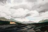 Late June, Upstream Teklanika River, Kevin Muente, 2005. Materials: Oil on canvas.